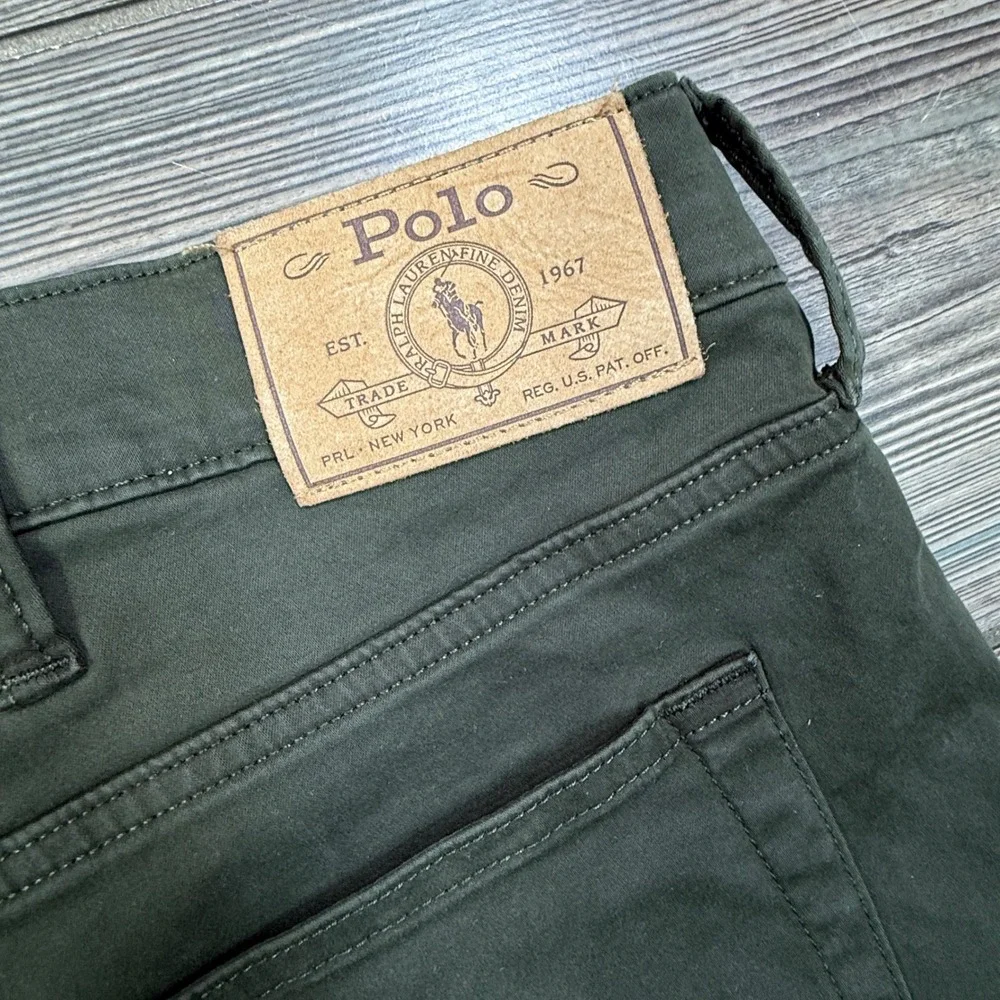 Polo Ralph Lauren Mens Size 46x32 Straight Pants Olive Green Cotton Stretch